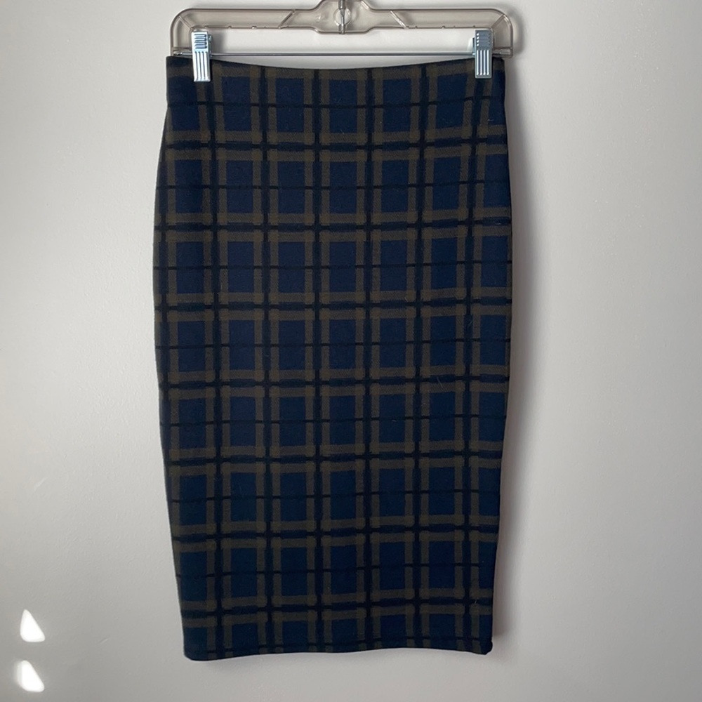 Zara plaid pencil skirt